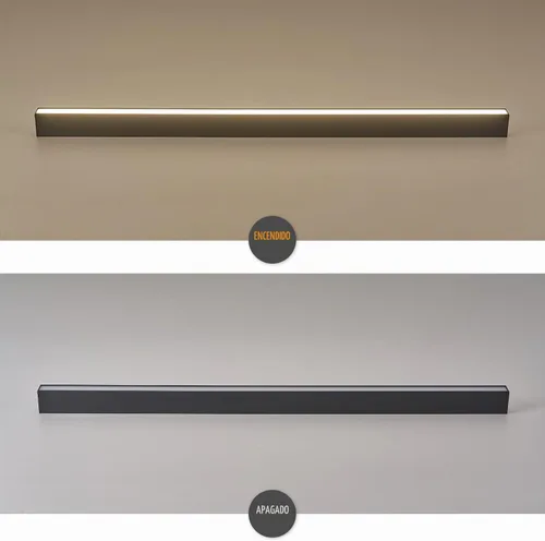 Vista 7 de Lámpara LED de techo negra, moderna y simple, instalación de superficie de techo de tira larga, adecuada para sala de estar, dormitorio, pasillo