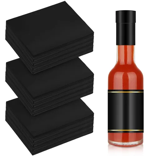 Vista 7 de Outus 500 piezas de envoltura retráctil perforada para botellas, sellos termorretráctiles para botellas (negro)