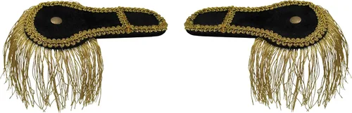 Vista 5 de Nicky Bigs Novelties Diadema de sombrero con plumas negras y adornos dorados con flecos dorados, juguete de circo, carnaval, juguete de soldado