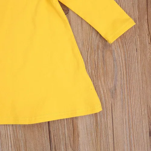 Vista 6 de Baby Girl 'sOne-Piece Skirt Long Sleeve Ruffled Shoulder and Elegant Dress for Little Girls