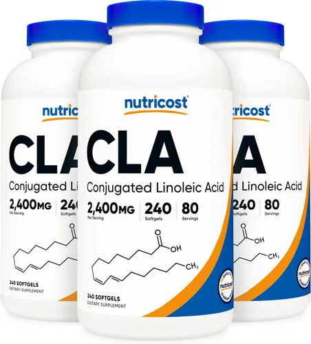 Vista 8 de Nutricost CLA (ácido linoleico conjugado) 2,400 mg, 120 cápsulas blandas