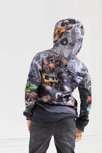 Vista 4 de Monster Jam Sudadera con capucha de forro polar para niños pequeños a grandes Grave Digger El Toro Loco Megalodon