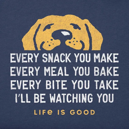 Vista 2 de Life is Good Camiseta con cuello en V para mujer con estampado de Crusher I'll Be Watching You Dog