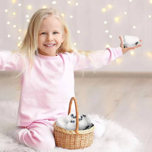 Vista 5 de Skylety 6 piezas de mini búho de peluche de 3.2 pulgadas blanco suave peluche búho animal colgante adorno DIY llavero para regalos de fiesta