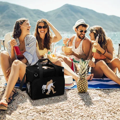 Vista 7 de Bigfoot - Bolsa térmica térmica de unicornio con aislamiento, impermeable, bolsa de mano para acampar y viajar