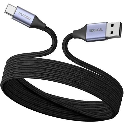 Vista 19 de Cable de carga rápida de nailon trenzado USB A a USB C de 3 pies, compatible con iPhone 17/17 Pro/16e/16 Plus/15 Pro/15, Samsung Galaxy