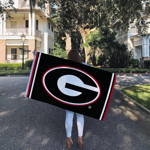 Vista 6 de Desert Cactus Bandera de la Universidad de Georgia Bulldogs UGA Dawgs Banners 100% poliéster para interiores y exteriores, banderas de 3 x 5 pies