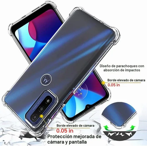 Vista 2 de Funda para Moto G Play 2023: Funda y protector de pantalla para Moto G Pure y protector de pantalla, a prueba de golpes, transparente, delgada