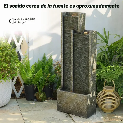 Vista 4 de Bumilgar - Fuente de agua para interiores de 35.4 pulgadas, moderna cascada