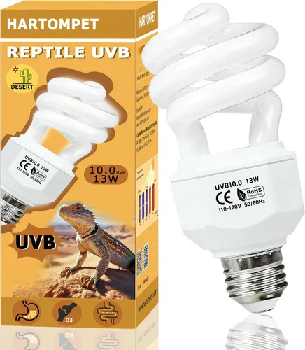 Vista 10 de UVB 5.0 Reptile Light13W, lámpara tropical fluorescente compacta, bombilla UVB de bobina para reptiles de selva tropical, luz para camaleones