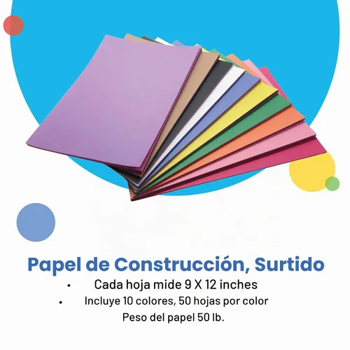 Vista 2 de Childcraft Papel de construcción, 9 x 12 pulgadas, colores surtidos, 500 hojas