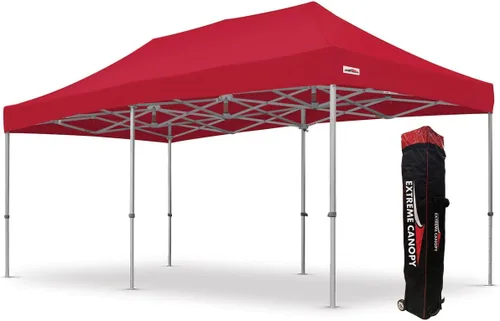 Vista 12 de Extreme Canopy Tienda de campaña desplegable instantánea de aluminio resistente comercial (rojo, 10 pies x 10 pies)