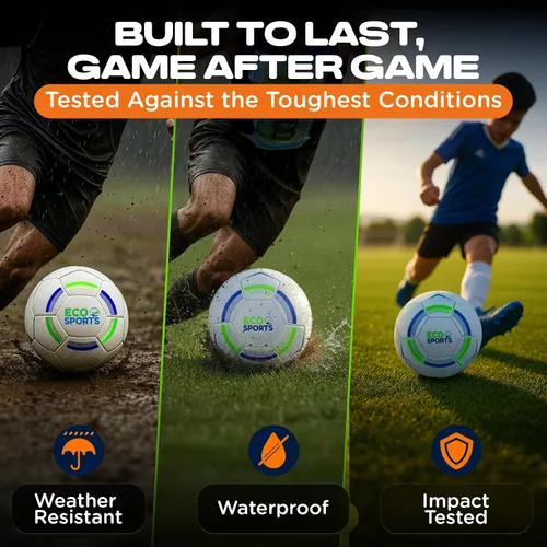 Vista 7 de Eco Sports Soccer Ball, Size 3, 4, & 5 PVC Free, Recycled TPU Material, Long Air Retention for Practice & Games BPA Free Non Toxic, Better Balls