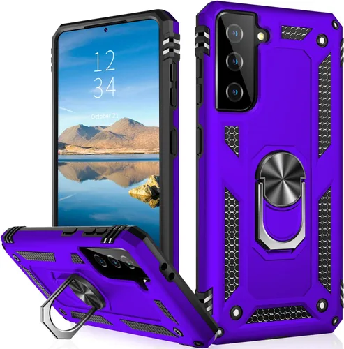 Vista 69 de IKAZZ Funda para Galaxy S21, Grado Militar Resistente a Golpes de Servicio Pesado Cubierta Protectora para Teléfono Pasa Prueba de Caída de 16 pies