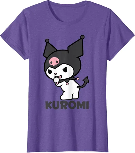 Vista 17 de Sanrio Kuromi - Camiseta con logotipo en la parte trasera Gris Oscuro