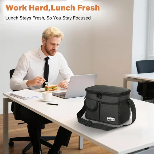 Vista 2 de Tirrinia Bolsa de Almuerzo Aislada para Mujeres y Hombres, Contenedores de Caja de Almuerzo a Prueba de Fugas para Adultos, Trabajo, Escuela