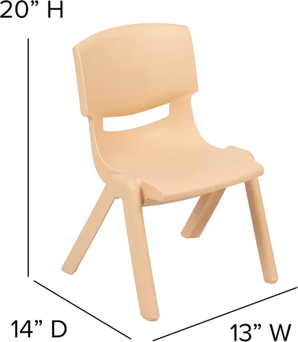 Vista 51 de Flash Furniture - Silla escolar apilable de plástico azul con altura de asiento de 10 1/2 pulgadas Construcción duradera, uso comercial