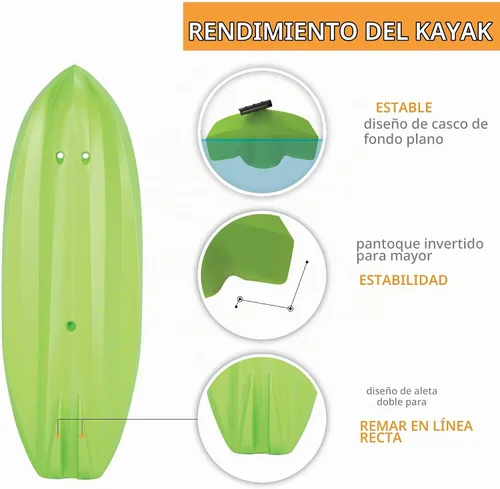 Vista 5 de Lifetime Youth Kayak de olas de 6 pies con paleta Verde