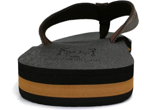 Vista 6 de KuaiLu Sandalias de piel de tapete de yoga para hombre sandalias pata de gallo con soporte para el arco del pie