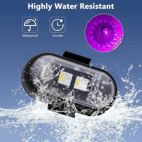 Vista 4 de LECART - Luces estroboscópicas LED inalámbricas de alta luminosidad, 8 colores, luces anticolisión recargables con control remoto, luces