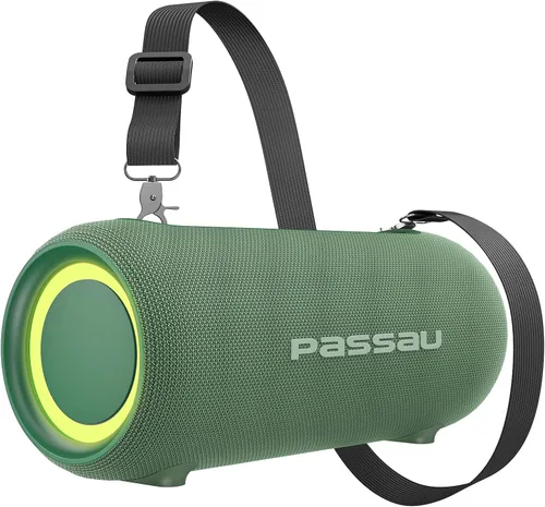 Vista 11 de Passau Altavoces Bluetooth portátiles con sonido estéreo de pico de 40 W, radiadores pasivos, graves profundos, reproducción durante todo el día