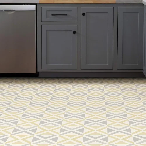 Vista 6 de FloorPops Isosceles - Azulejos para despegar y pegar, blancos y blanquecinos