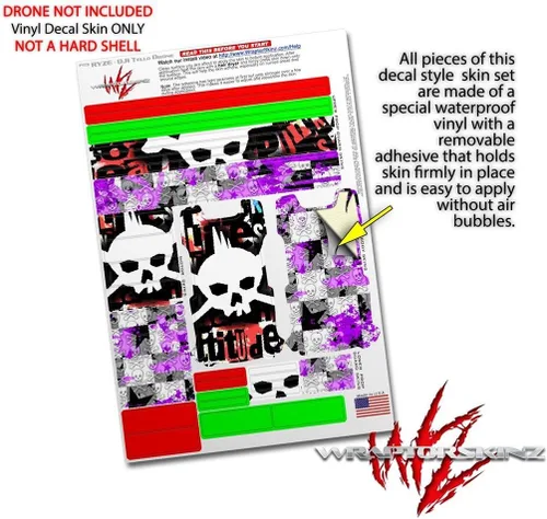 Vista 4 de Skin Wrap 2 Pack para DJI Ryze Tello Drone Punk Rock calavera Drone No Incluidas