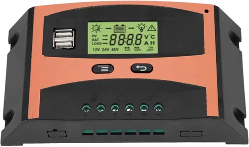 Vista 9 de Fydun Controlador MPPT simplificado Placa de circuito PCB Regulador de panel solar 12V/24V Pantalla LCD Controlador automático de batería Naranja