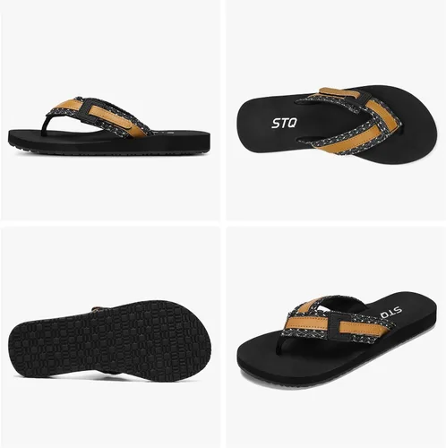 Vista 9 de STQ Sandalias ortopédicas para mujer, sandalias de playa ajustables con soporte de arco para aliviar la fascitis plantar