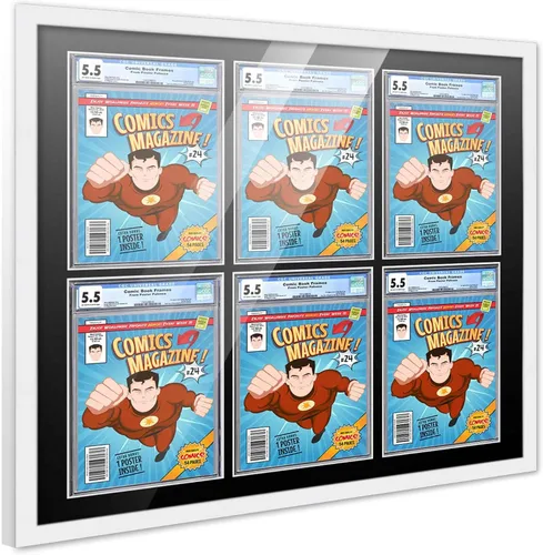 Vista 109 de Poster Palooza Marco de cómics con paspartú para 1 cómic de grado CGC, CBCS o PGX, marco de cómic de bronce para cómic de 8.125 x 13 pulgadas