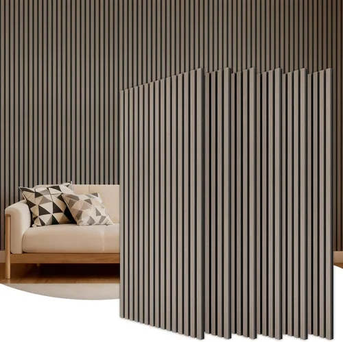 Vista 18 de TONOR Paneles de pared de listones de madera, paquete de 2 paneles acústicos de 47.2 x 23.6 pulgadas, paneles acústicos de listones de madera