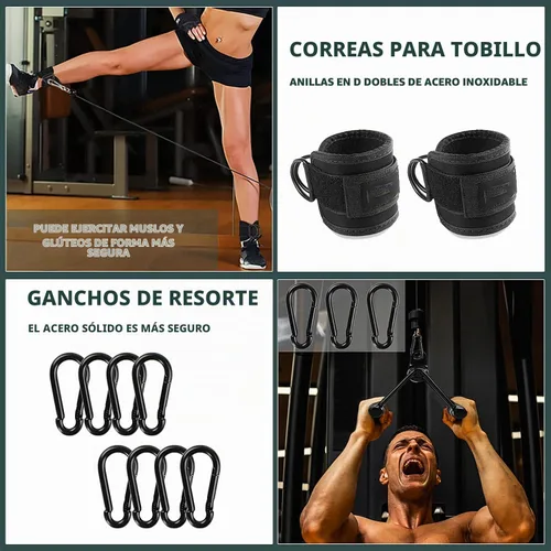 Vista 7 de Cable Machine Attachment, Cable Attachments for Gym, Gym Cable Attachments, Cable Machine Attachments Set