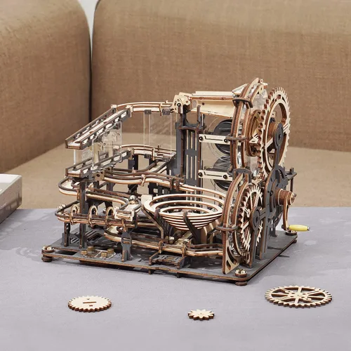 Vista 8 de ROBOTIME Rompecabezas 3D Marble Run - LGA01 Marble Night City Modelo de madera para construir - Kits de construcción de modelos para adultos