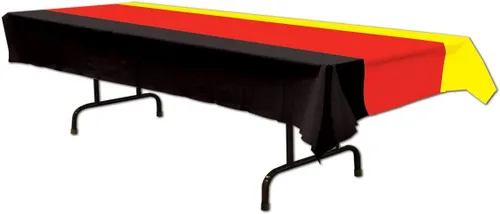 Vista 2 de Beistle Fundas de mesa alemanas de 2 piezas, 54 x 108 pulgadas, rojo/negro/amarillo