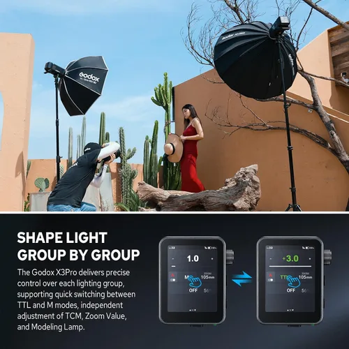 Vista 4 de GODOX X3 Pro S X3Pro-S TTL - Disparador de flash inalámbrico para Sony, transmisor de flash con pantalla táctil inalámbrica de 2.4G, compatible