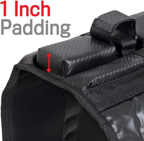 Vista 2 de Motor Trend Almohadilla para puerta trasera de camión para bicicleta, espuma resistente de 1 pulgada, ventana de cámara de respaldo transparente
