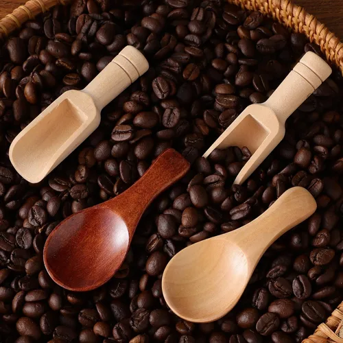 Vista 9 de Luxshiny 9 cucharas de madera, cucharas de condimento de madera, cucharas de té de madera para servir condimentos para la cocina del hogar