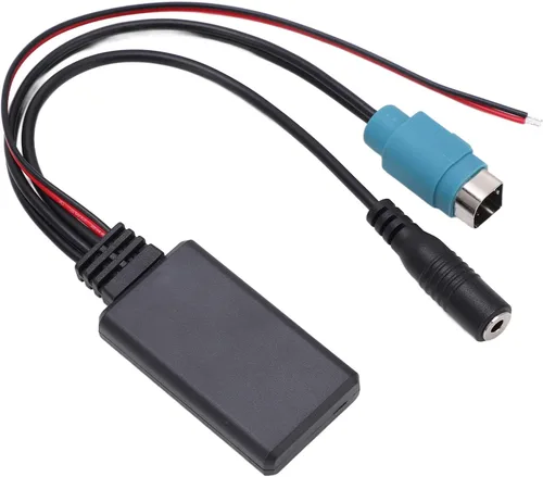 Vista 5 de Aramox Módulo AUX en Bluetooth, adaptador de cable Bluetooth AUX in estéreo de velocidad completa con micrófono extraíble de repuesto para 2009