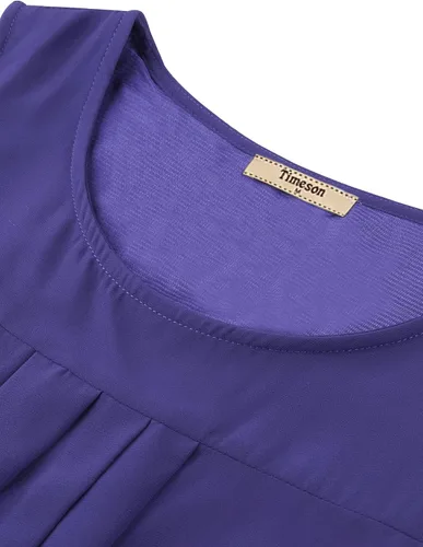 Vista 46 de Timeson - Camiseta de gasa sin mangas, blusa tipo túnica informal de doble capa para mujer