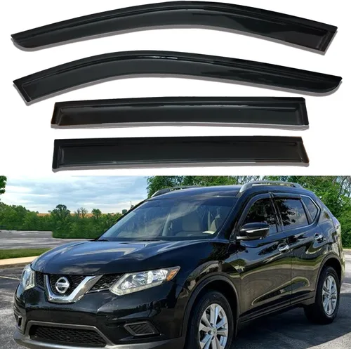 Vista 6 de Protector de lluvia solar para ventana de ventilación para Nissan Rogue 2014-2020, deflectores de viento (no compatible con Select & Sport)