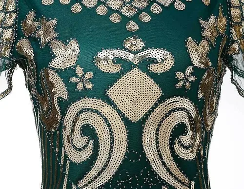 Vista 6 de JMDREAM Vestido de Gatsby de los años 20 inspirado en Gatsby de los años 20 vestido largo con flecos vestido de lentejuelas de los años 20