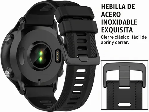 Vista 5 de Correa para Garmin Forerunner 955, banda de repuesto de silicona suave para Garmin Forerunner 955 Solar