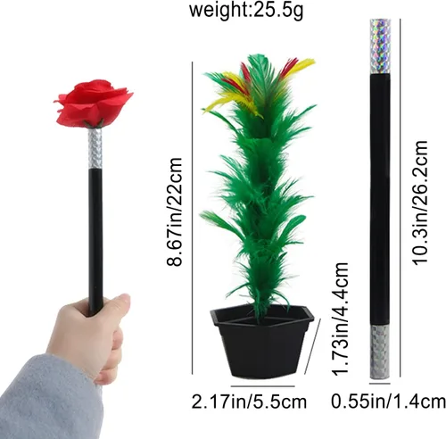 Vista 4 de VANTIYAUS Se adhieren a la rosa+flor Trucos de magia Flores que aparecen de cerca de la etapa de la calle, accesorios mágicos fáciles de espectáculo