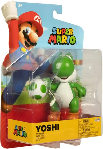 Vista 6 de Super Mario Figuras de acción de 4" Yoshi verde con huevo