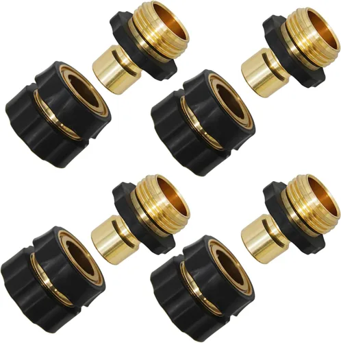 Vista 9 de Lifynste Accesorios de conector rápido para manguera de jardín de 3/4 pulgadas, fácil conexión, juego macho y hembra, (2)