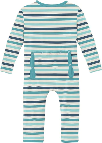Vista 2 de KicKee Pants Overol estampado con cremallera, ropa de bebé súper suave, ropa de dormir de una pieza para bebé y niño