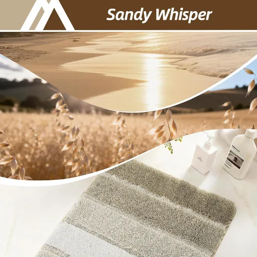 Vista 10 de COSY HOMEER Alfombras de baño de 24 x 17 pulgadas, ultra suaves y absorbentes, con respaldo de TPR antideslizante, lavable a máquina, alfombra Beige