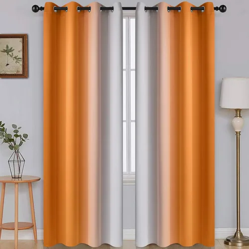 Vista 135 de SimpleHome Cortinas degradadas degradadas para oscurecer la habitación de 36 pulgadas de largo para dormitorio, con ojales y bloqueo de luz Negro