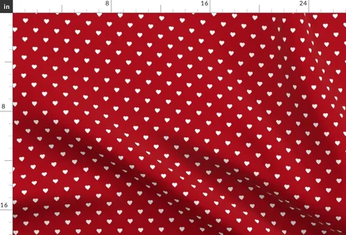 Vista 3 de Spoonflower Tela - Corazones blancos rojo oscuro amor boda San Valentín Día de San Valentín impreso en tela de gasa Fat Quarter - Costura de moda