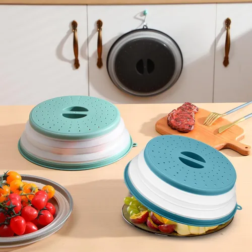 Vista 3 de Hoolerry Paquete de 4 cubiertas de silicona para salpicaduras de microondas para alimentos, juego de utensilios de cocina, cubierta para microondas